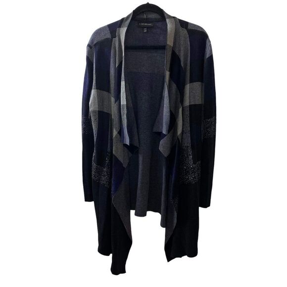 Lane Bryant Plaid Waterfall Cardigan Sweater Sz 14/16 - Picture 1 of 7